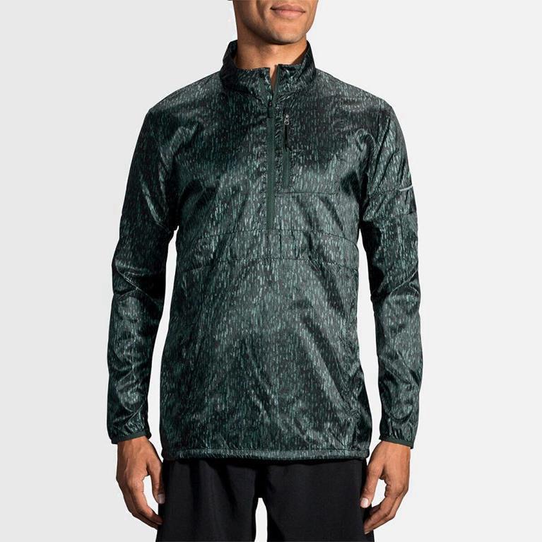 Brooks Lsd Pullover Israel - Men's Running Jackets - Green (74681-KFDM)